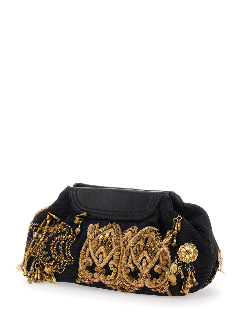 Dries Van Noten Women Clutch Blossom With Black Cotton Unisex DRIES VAN NOTEN