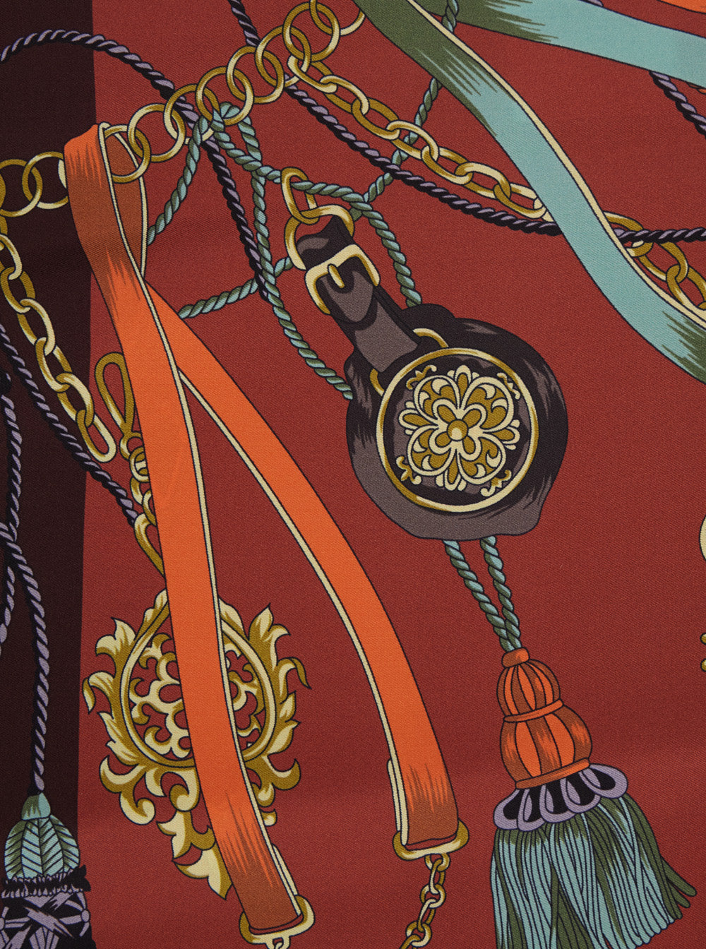 Etro Women Silk Paisley Scarf With Fringes In Orange Unisex ETRO