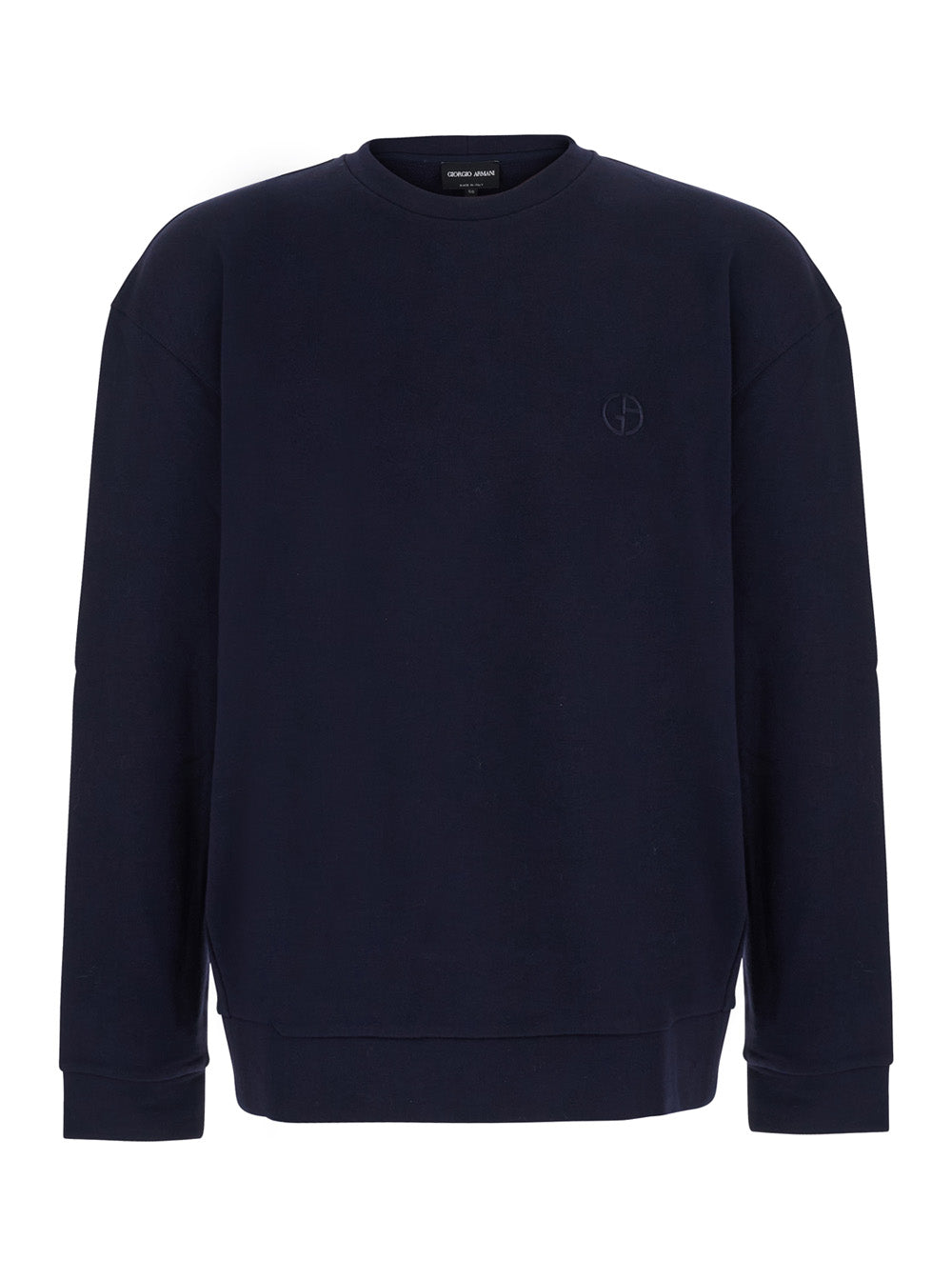 Giorgio Armani Men Sweatshirt With Embroidered Logo And Side Pockets In Blue For Men GIORGIO ARMANI