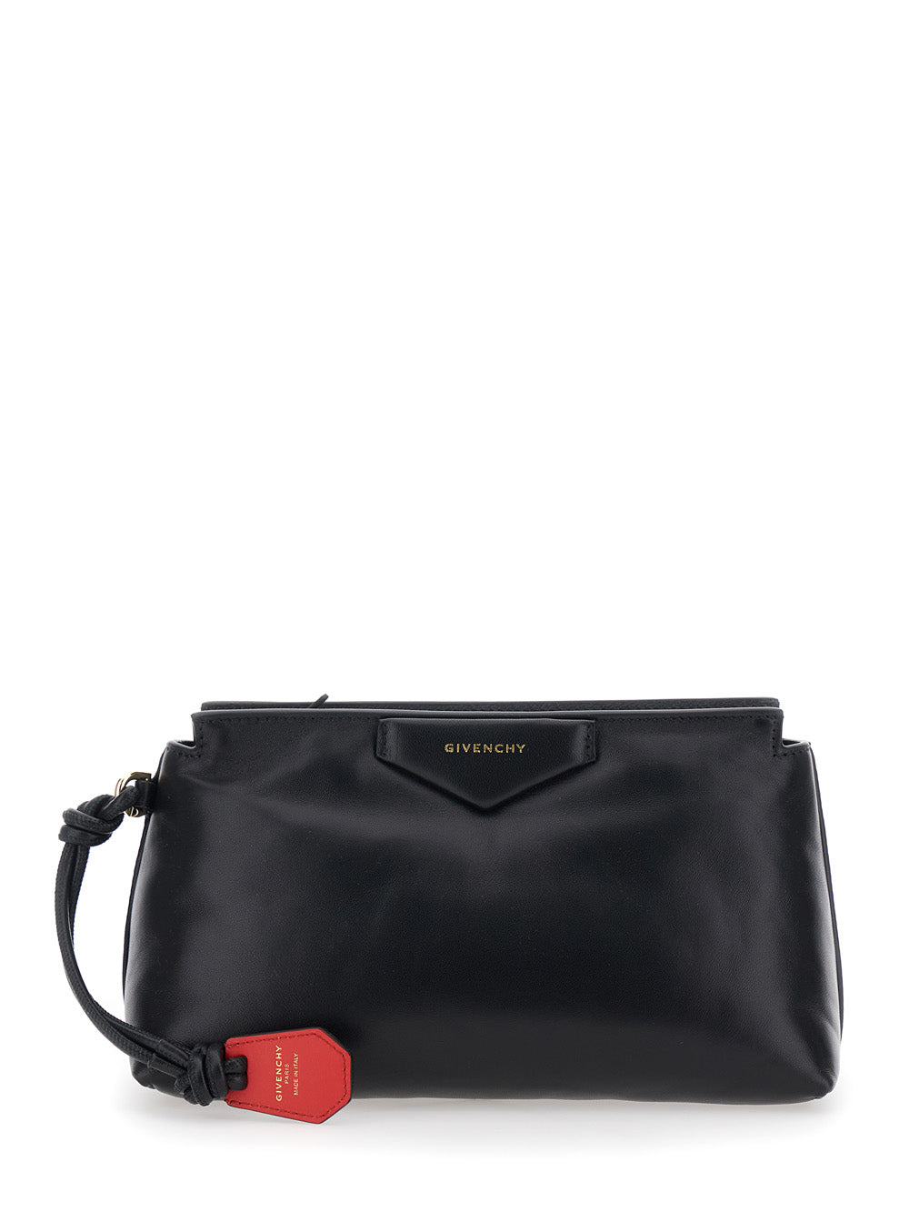 Givenchy Women Clutch Bag With Flap And Logo In Black Leather Woman GIVENCHY
