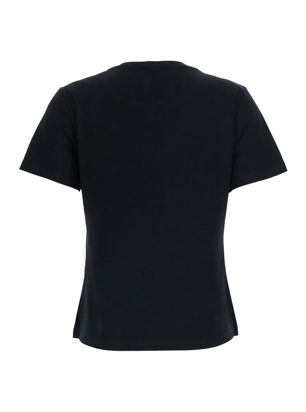 Leplain Women T-Shirt With Embroidered Details And Short Sleeves In Cotton And Spandex, Black Color For Men LEPLAIN
