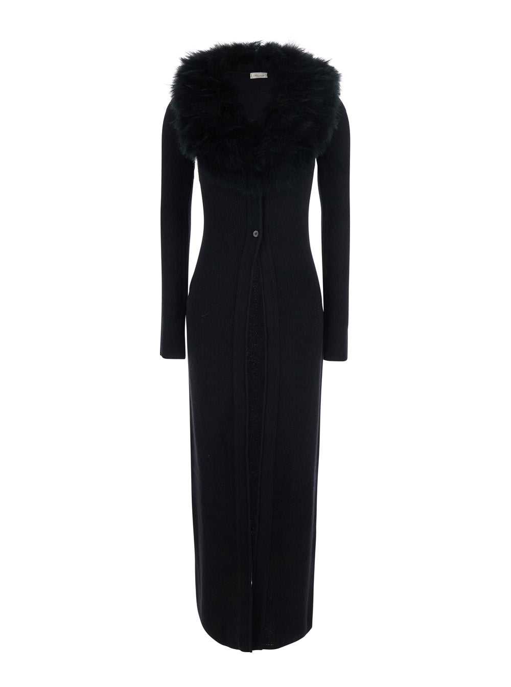 Blumarine Women Knitwear With Collar And Long Sleeves In Black Virgin Wool For Women BLUMARINE
