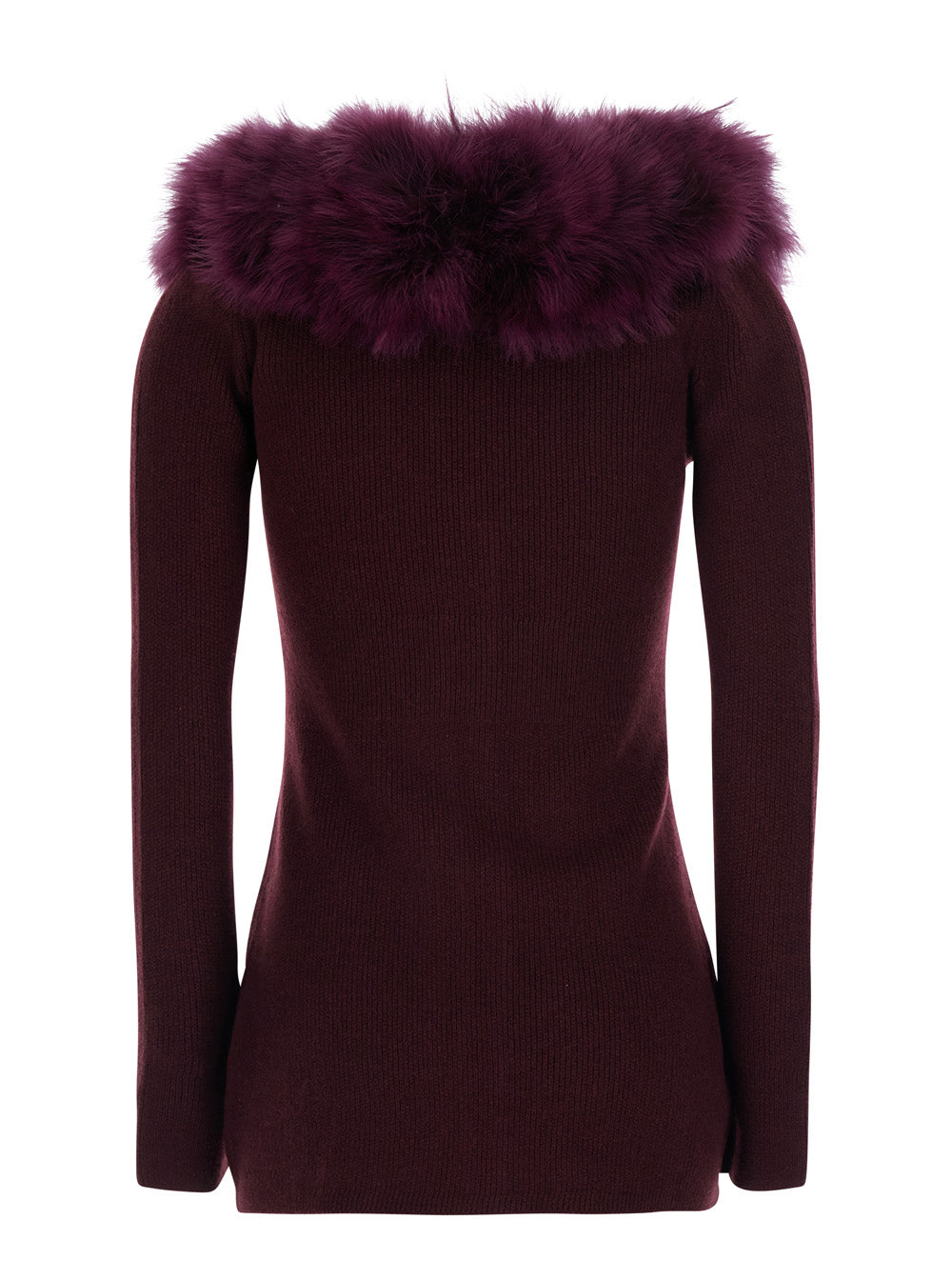Blumarine Women Knitwear With Round Neck And Long Sleeves In Virgin Wool Bordeaux Woman BLUMARINE