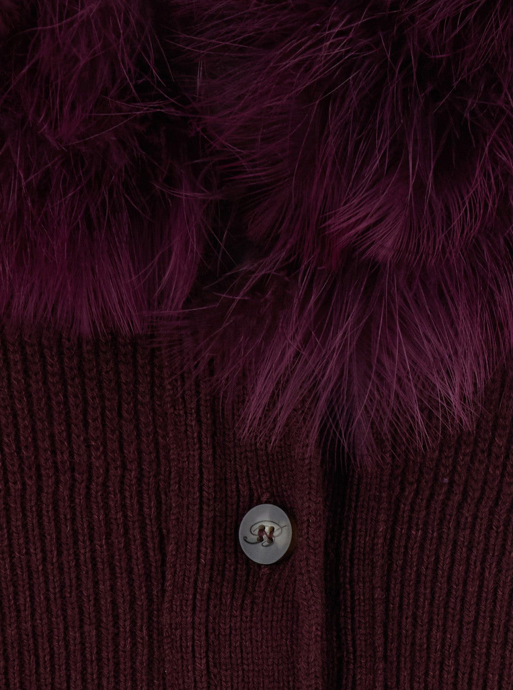 Blumarine Women Knitwear With Round Neck And Long Sleeves In Virgin Wool Bordeaux Woman BLUMARINE