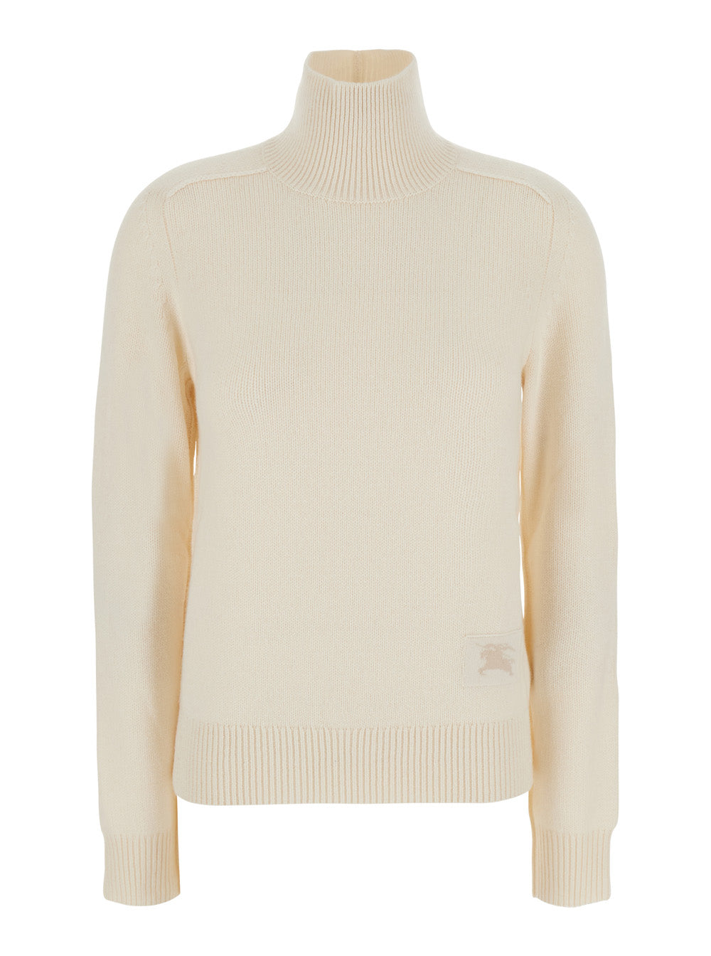 Burberry Women Sweater With Round Neck And Long Sleeves In White Cotton For Women BURBERRY