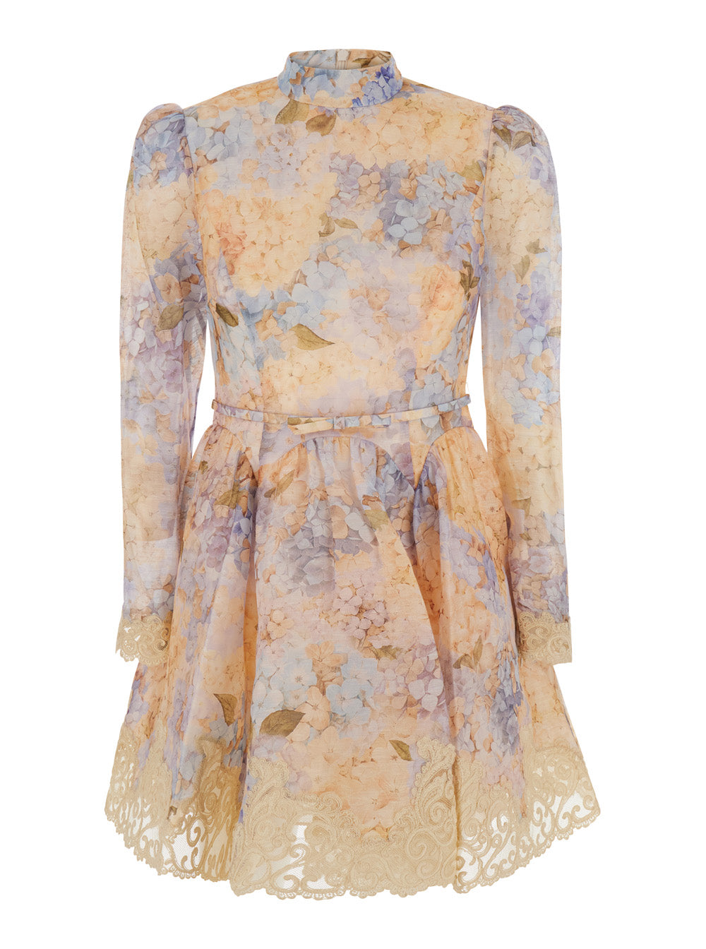 Zimmermann Women Valiant Panelled Mini Dress With Blue Linen And Silk Fabric For Women ZIMMERMANN