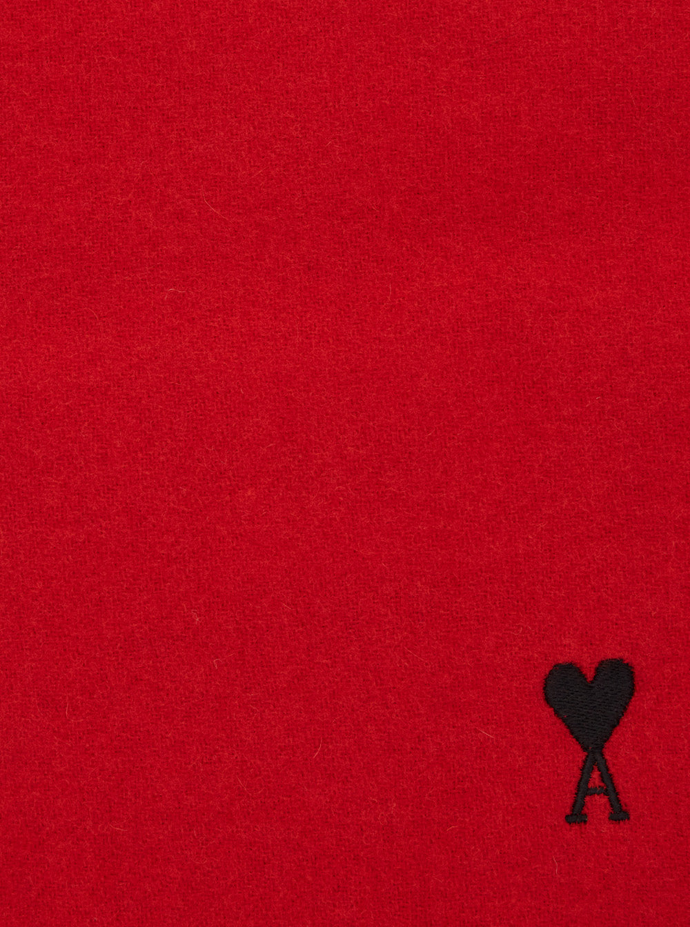 Ami Paris Men Wool Scarf With Ami De Coeur Embroidery Red Unisex AMI PARIS