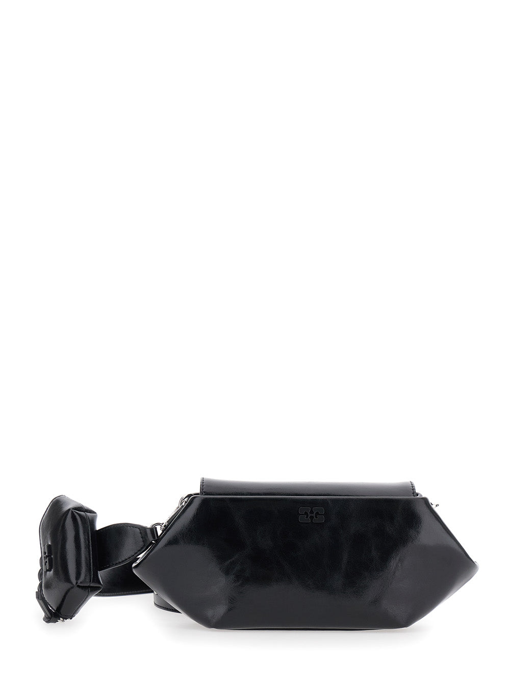Ganni Women Shoulder Bag With Triomphe Plate In Black Leather For Women GANNI