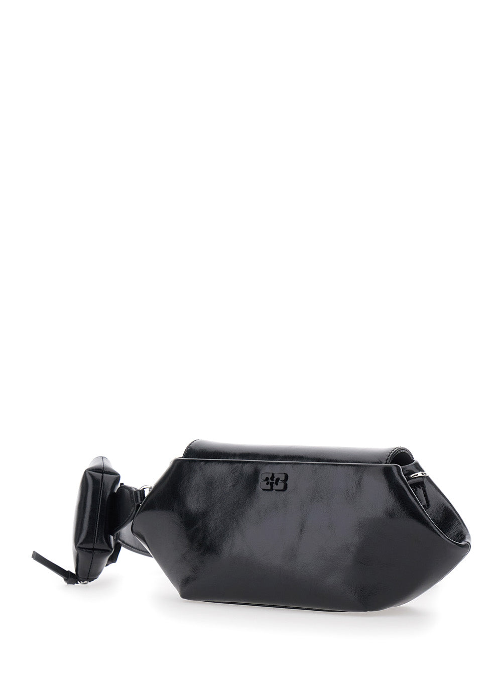 Ganni Women Shoulder Bag With Triomphe Plate In Black Leather For Women GANNI