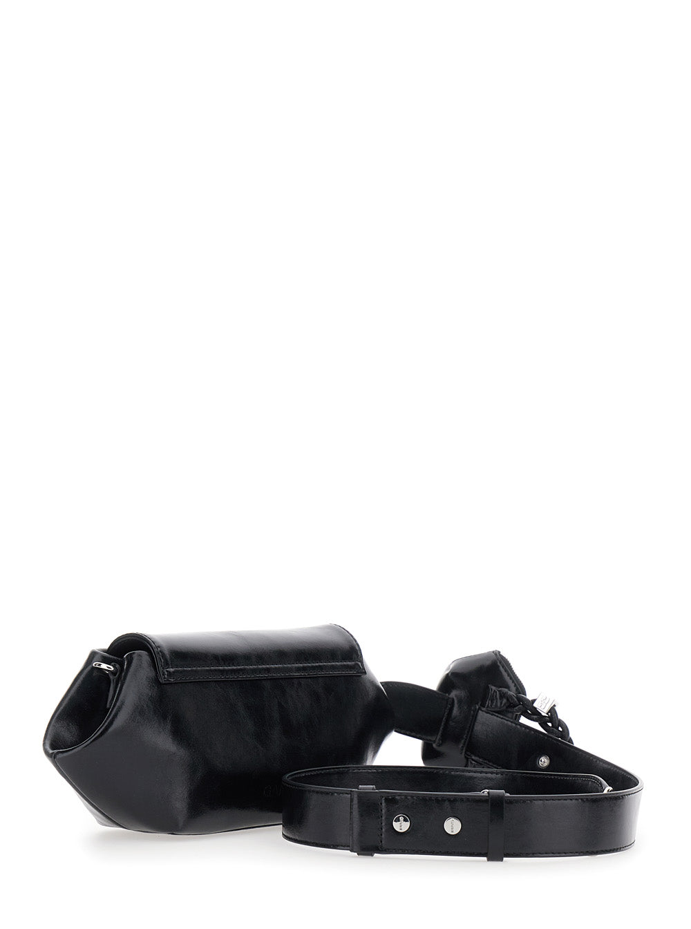 Ganni Women Shoulder Bag With Triomphe Plate In Black Leather For Women GANNI