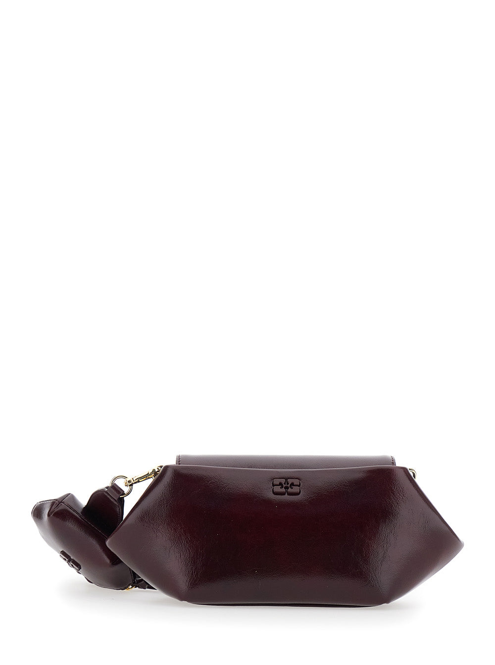 Ganni Women Shoulder Bag With Magnetic Closure In Bordeaux Leather For Women GANNI