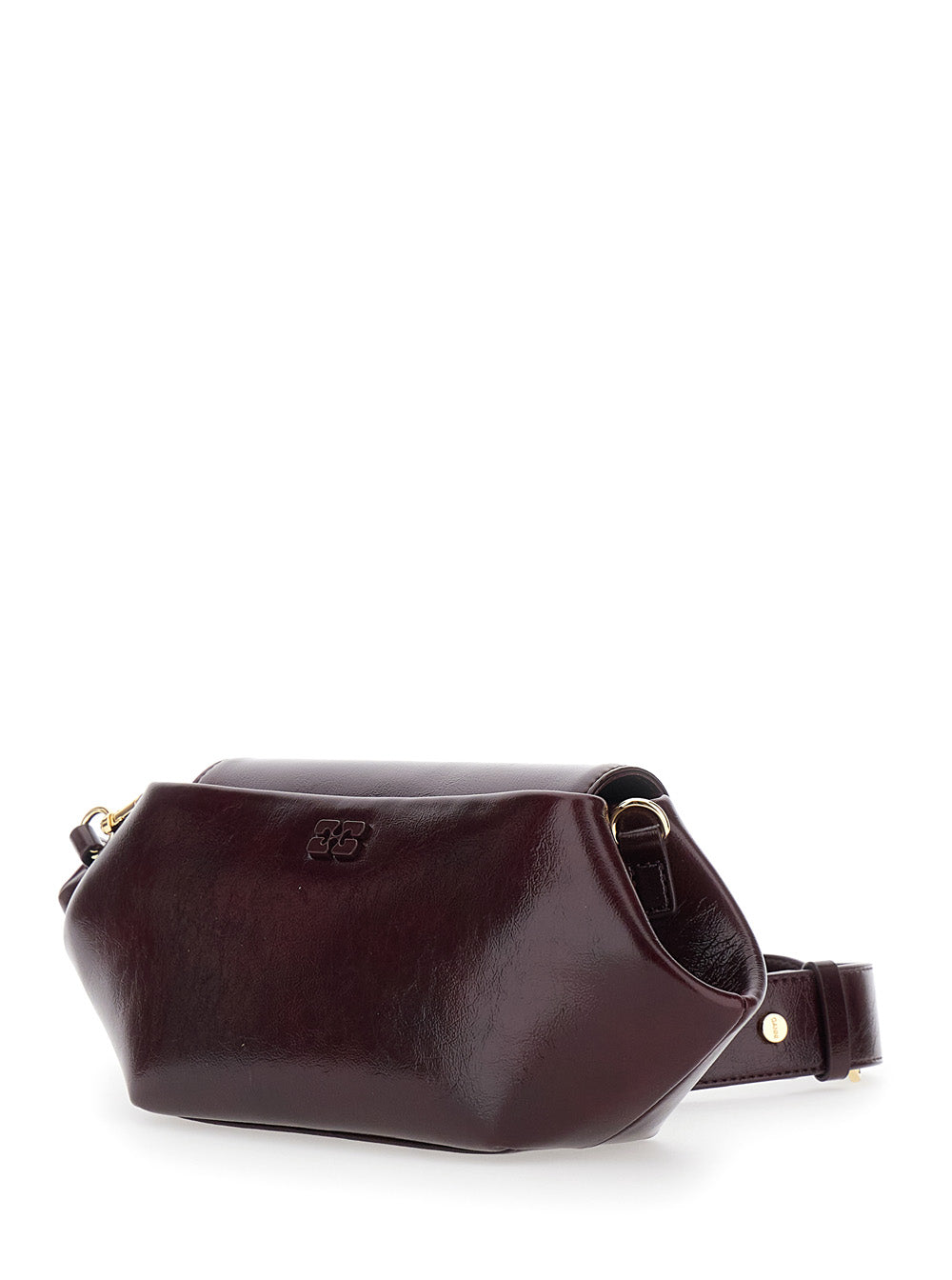 Ganni Women Shoulder Bag With Magnetic Closure In Bordeaux Leather For Women GANNI