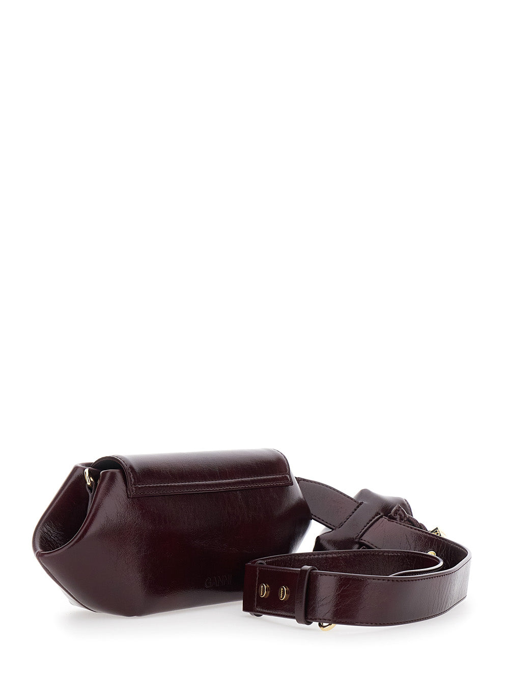 Ganni Women Shoulder Bag With Magnetic Closure In Bordeaux Leather For Women GANNI