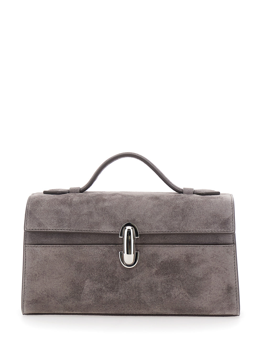 Savette Women Symmetry Clutch In Suede With Elegant Details In Brown Suede For Women SAVETTE