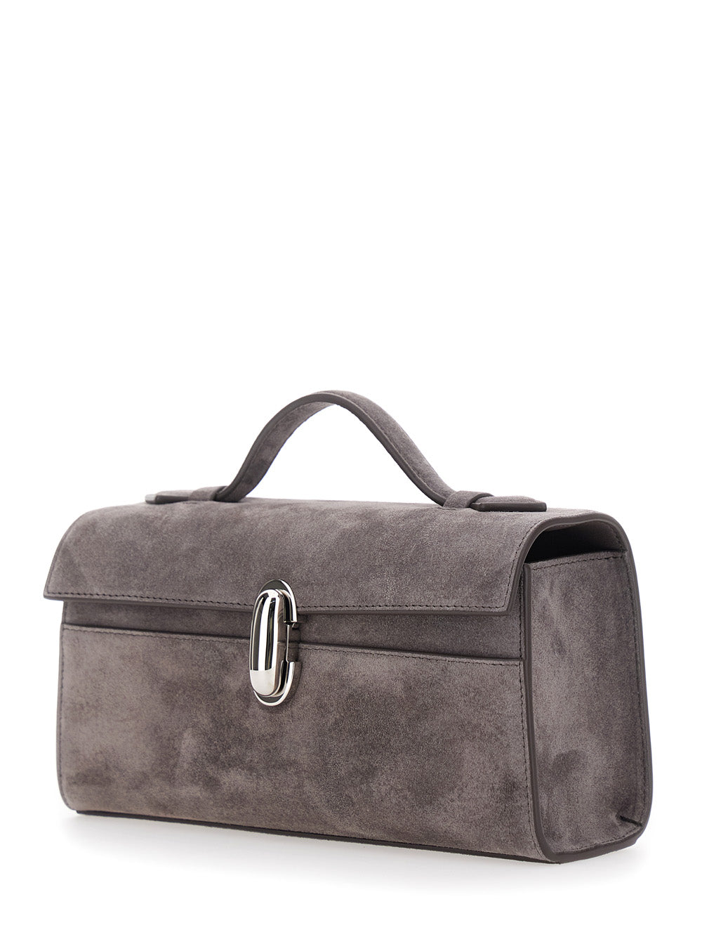 Savette Women Symmetry Clutch In Suede With Elegant Details In Brown Suede For Women SAVETTE