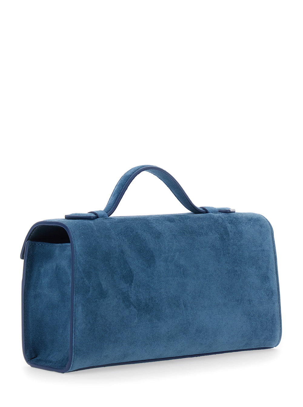 Savette Women Symmetry Clutch In Suede With Elegant Details And Blue Unisex Suede SAVETTE
