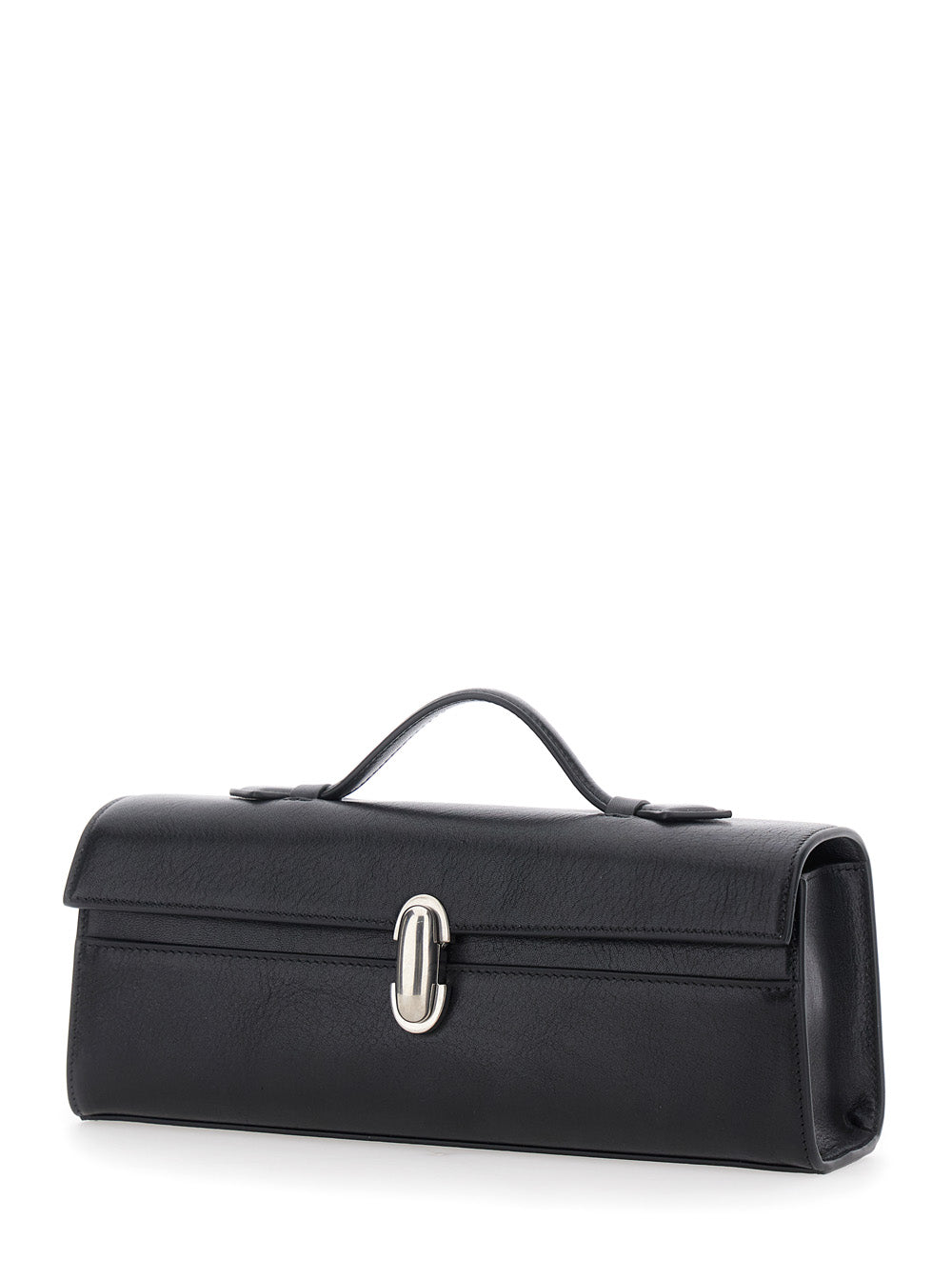 Savette Women Slim Symmetry Clutch In Black Vintage Leather For Women SAVETTE