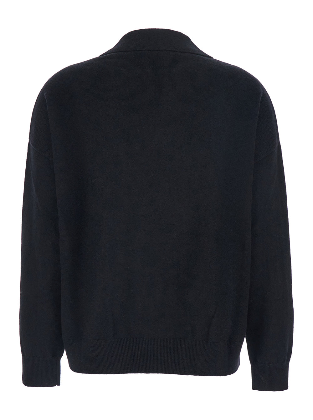 Leplain Women Polo Shirt Neck Knit 12Gg With High Collar And Long Sleeves In Black Cashmere For Women LEPLAIN