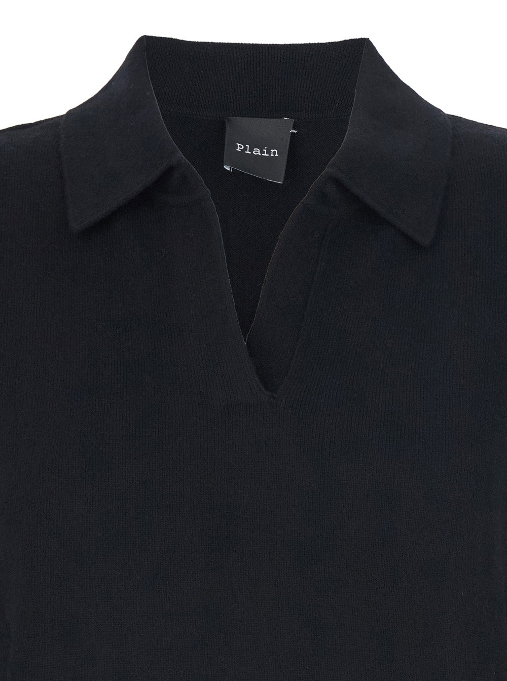 Leplain Women Polo Shirt Neck Knit 12Gg With High Collar And Long Sleeves In Black Cashmere For Women LEPLAIN