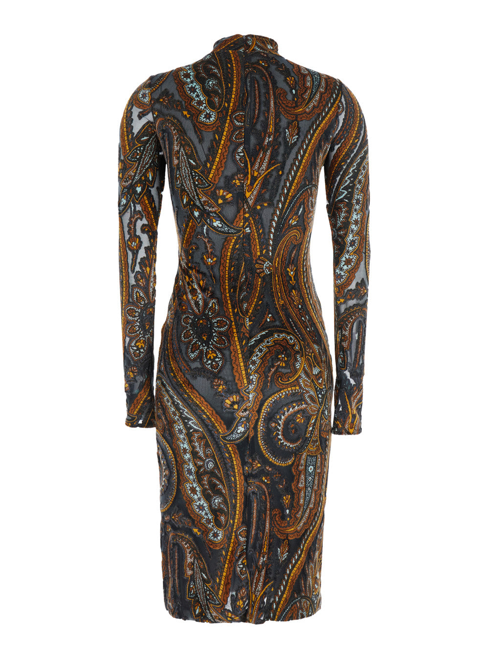 Etro Women Multicolor High-Neck Dress With All-Over Print In Tech Fabric For Women ETRO