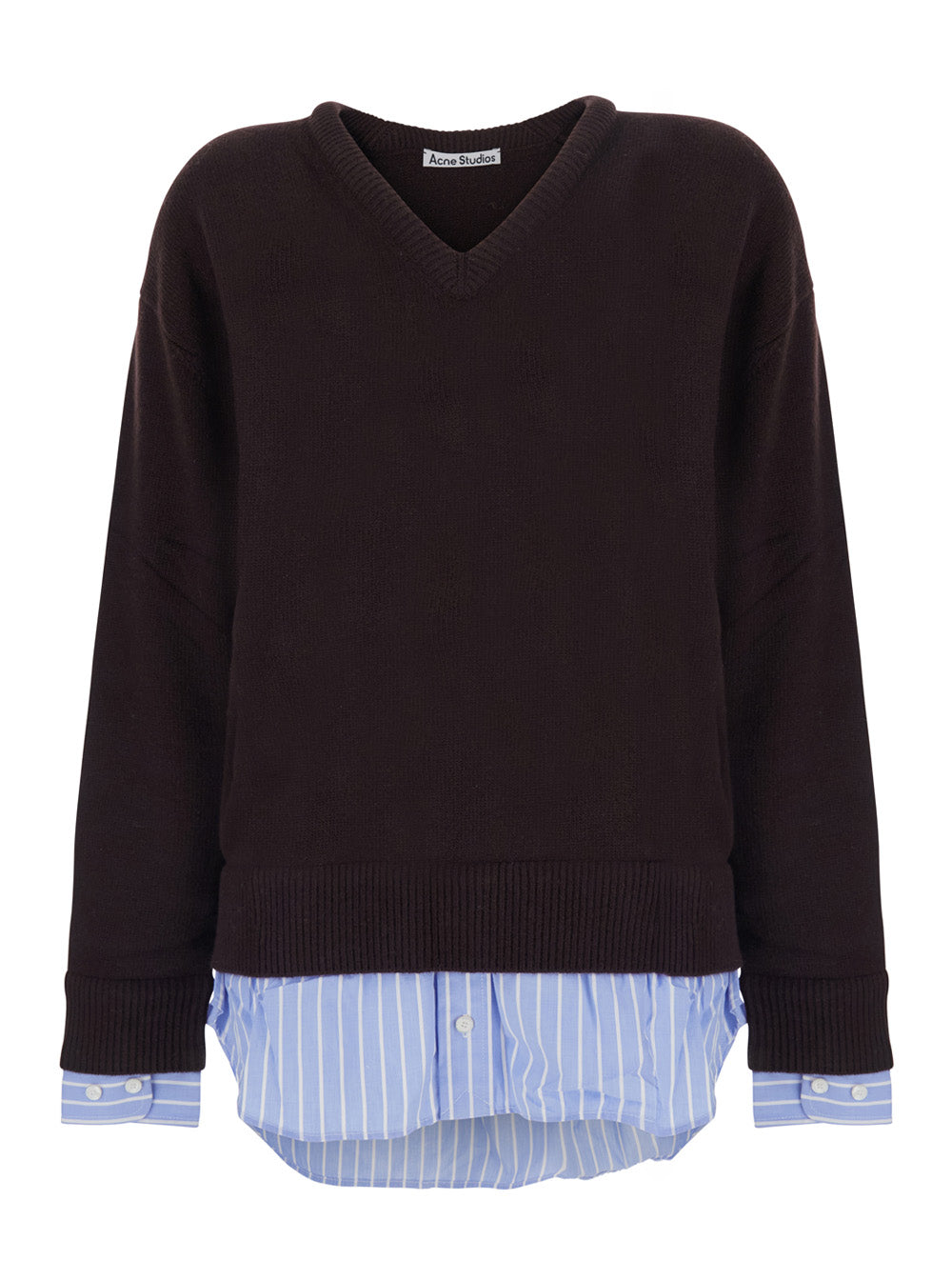 Acne Studios Women Sweater With High Neck And Long Sleeves In Brown For Women ACNE STUDIOS