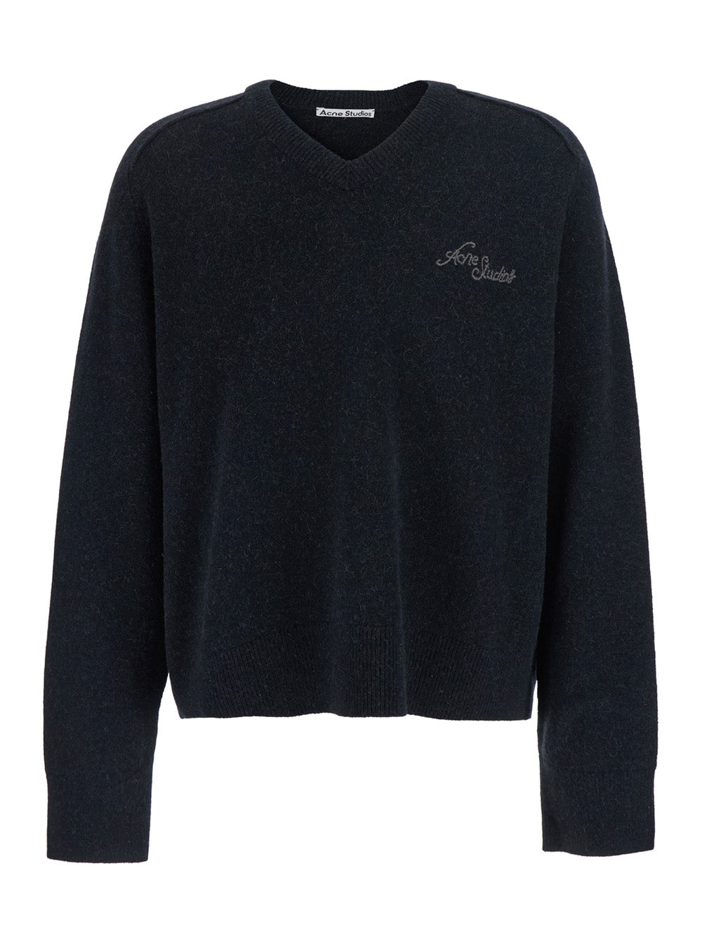 Acne Studios Men Black Sweater With Round Neck And Long Sleeves In Cotton For Men ACNE STUDIOS