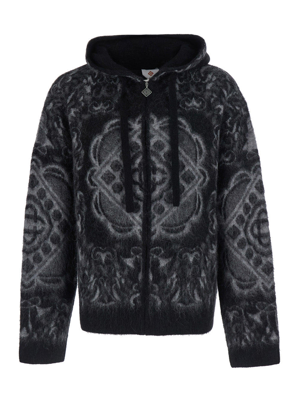 Casablanca Men Carpet Mohair Hoodie With Hood And Long Sleeves In Wool, Alpaca And Fabric In Black For Men CASABLANCA