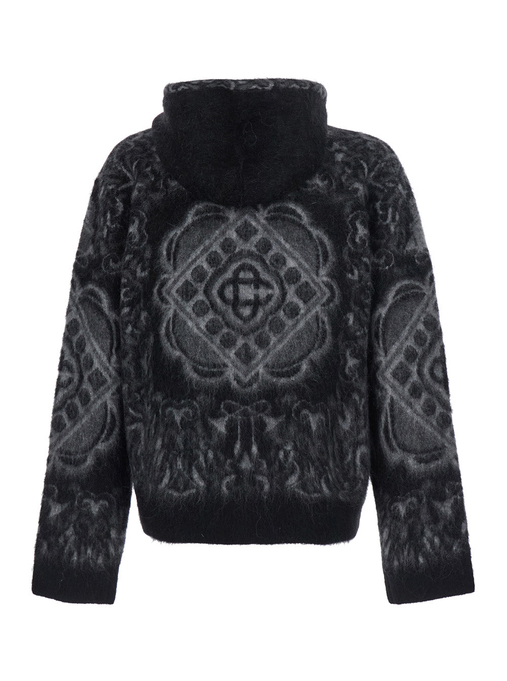 Casablanca Men Carpet Mohair Hoodie With Hood And Long Sleeves In Wool, Alpaca And Fabric In Black For Men CASABLANCA
