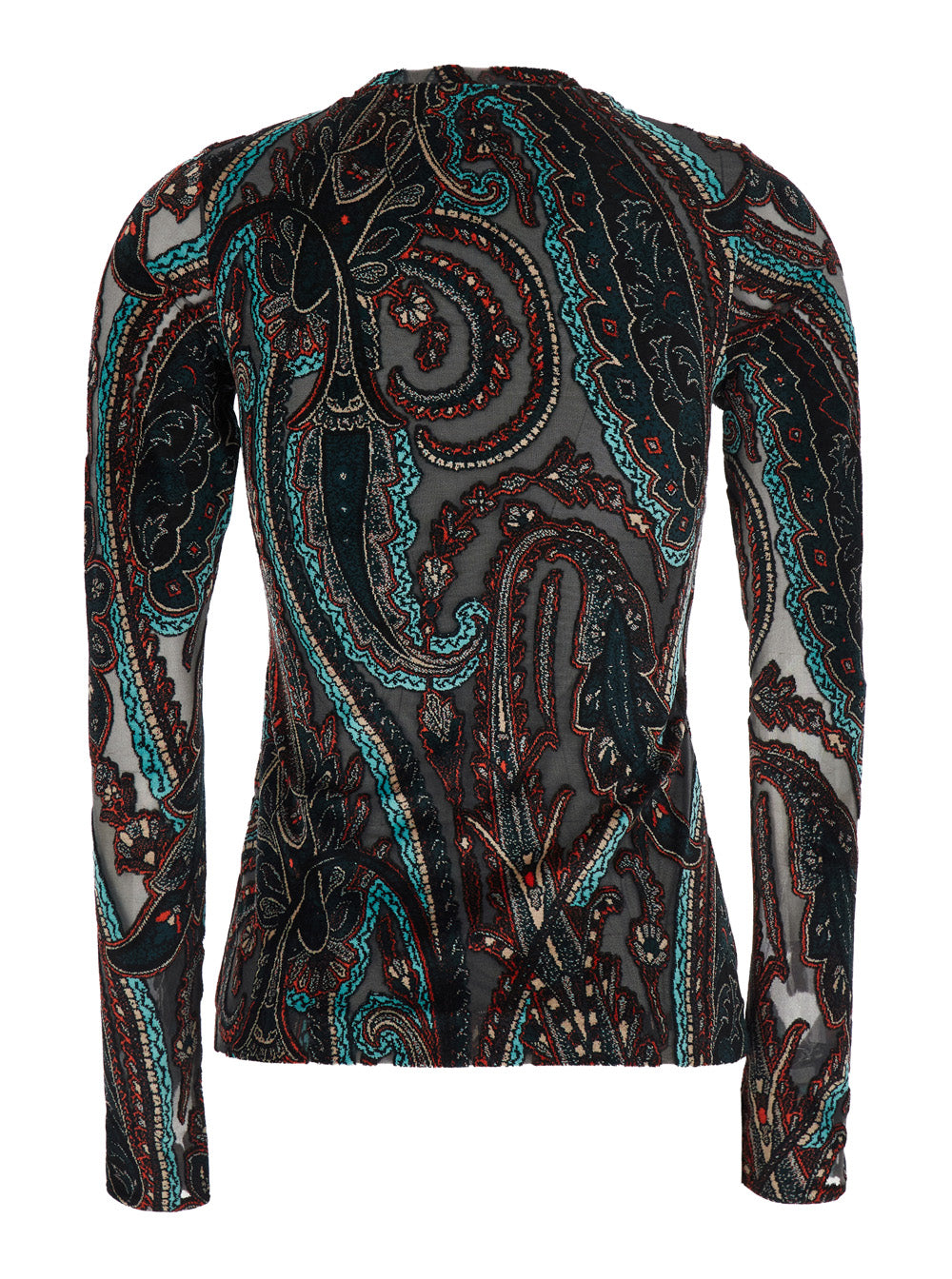 Etro Women Devorè Top Multicolor With Long Sleeves And Round Neckline In Natural Fabric For Women ETRO