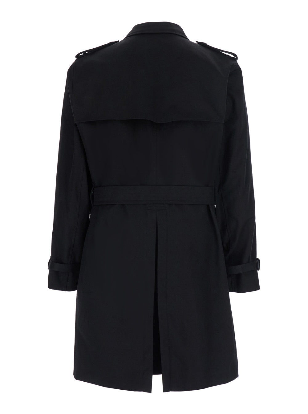 Burberry Men Trench With Detachable Detail In Black BURBERRY