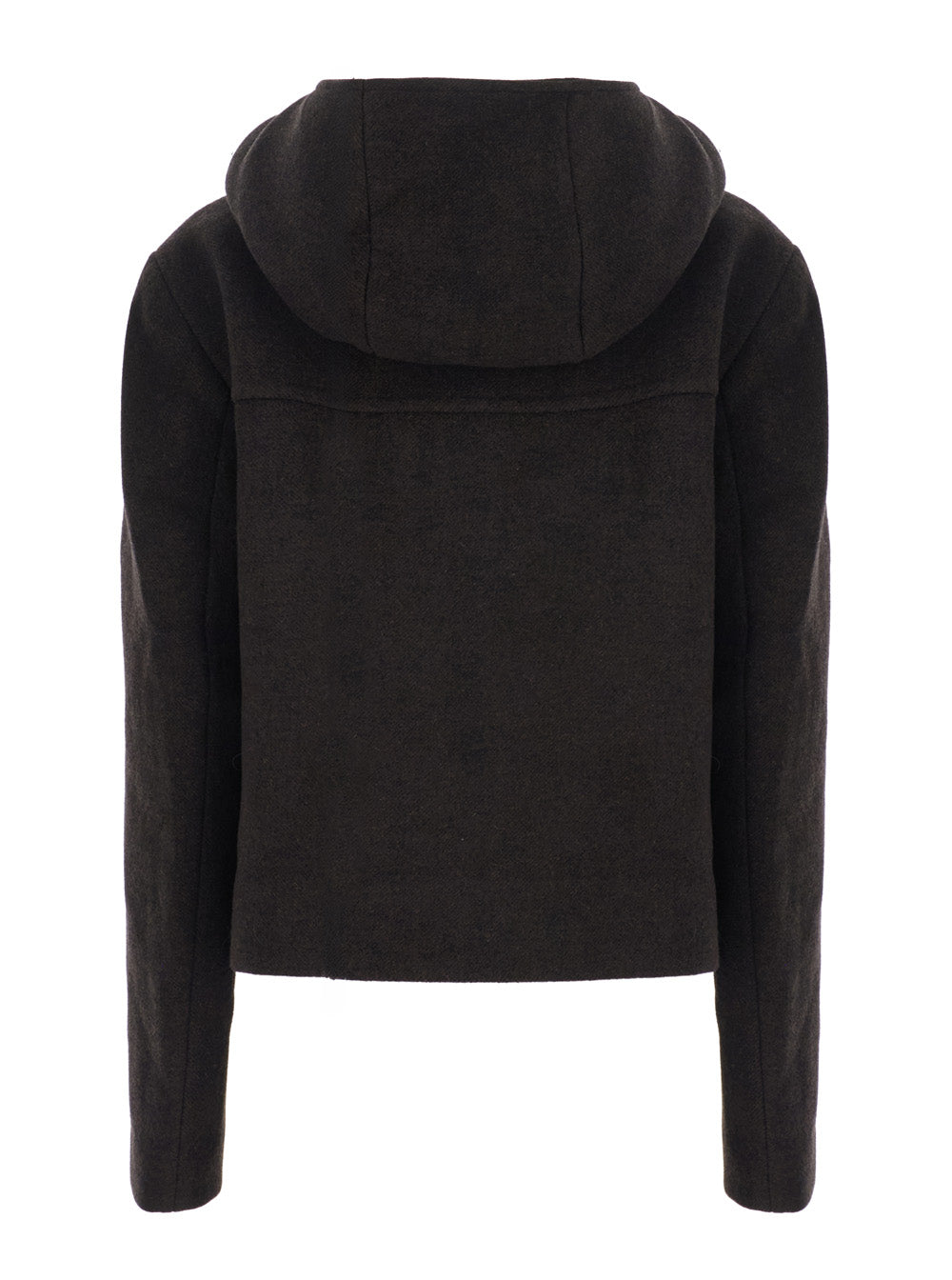 Ganni Women Peacoat Wool Mini Duffle Coat Brown GANNI