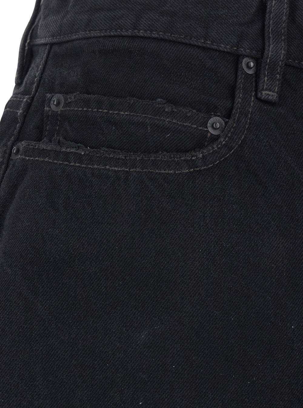 Balenciaga Men Black Jeans With Logo Patch On The Back And Wide Leg In Denim For Men BALENCIAGA