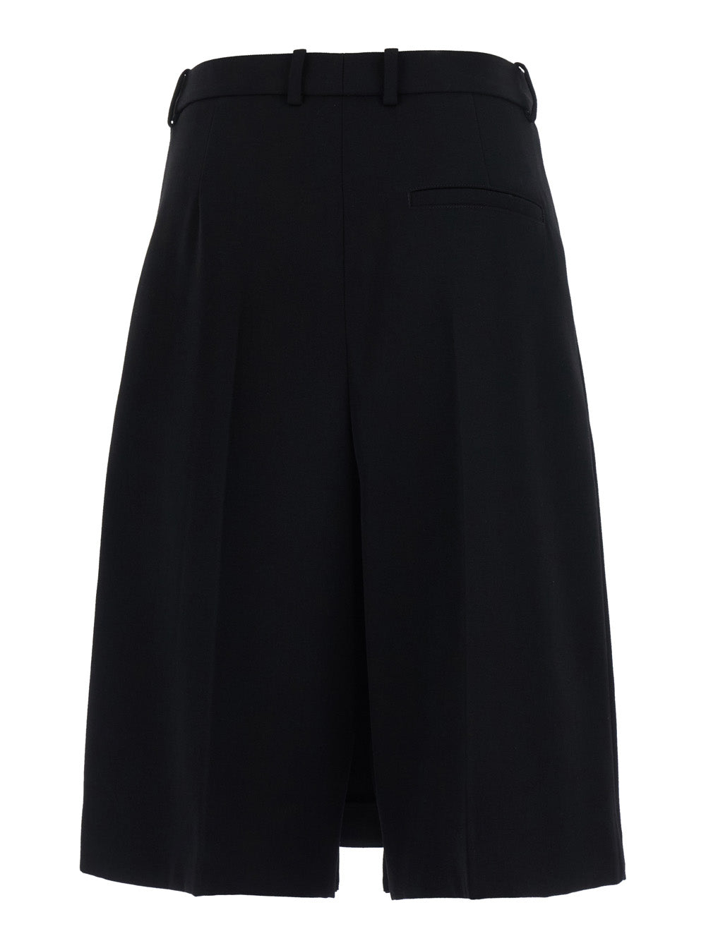 Balenciaga Women Folded Midi Skort In Starcy Wool Twill BALENCIAGA