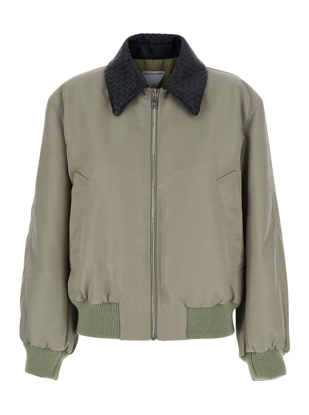 Bottega Veneta Women Wr Satin Nylon Blouson With Intrecciato Collar BOTTEGA VENETA