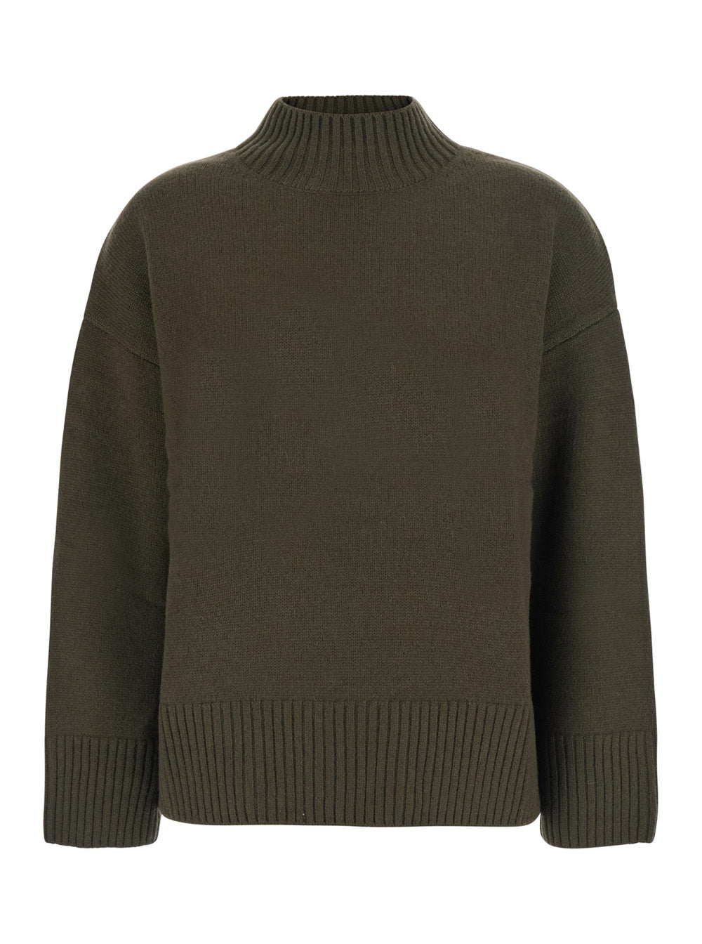 Leplain Women Green Sweater With Mock Neck In Cashmere For Women LEPLAIN