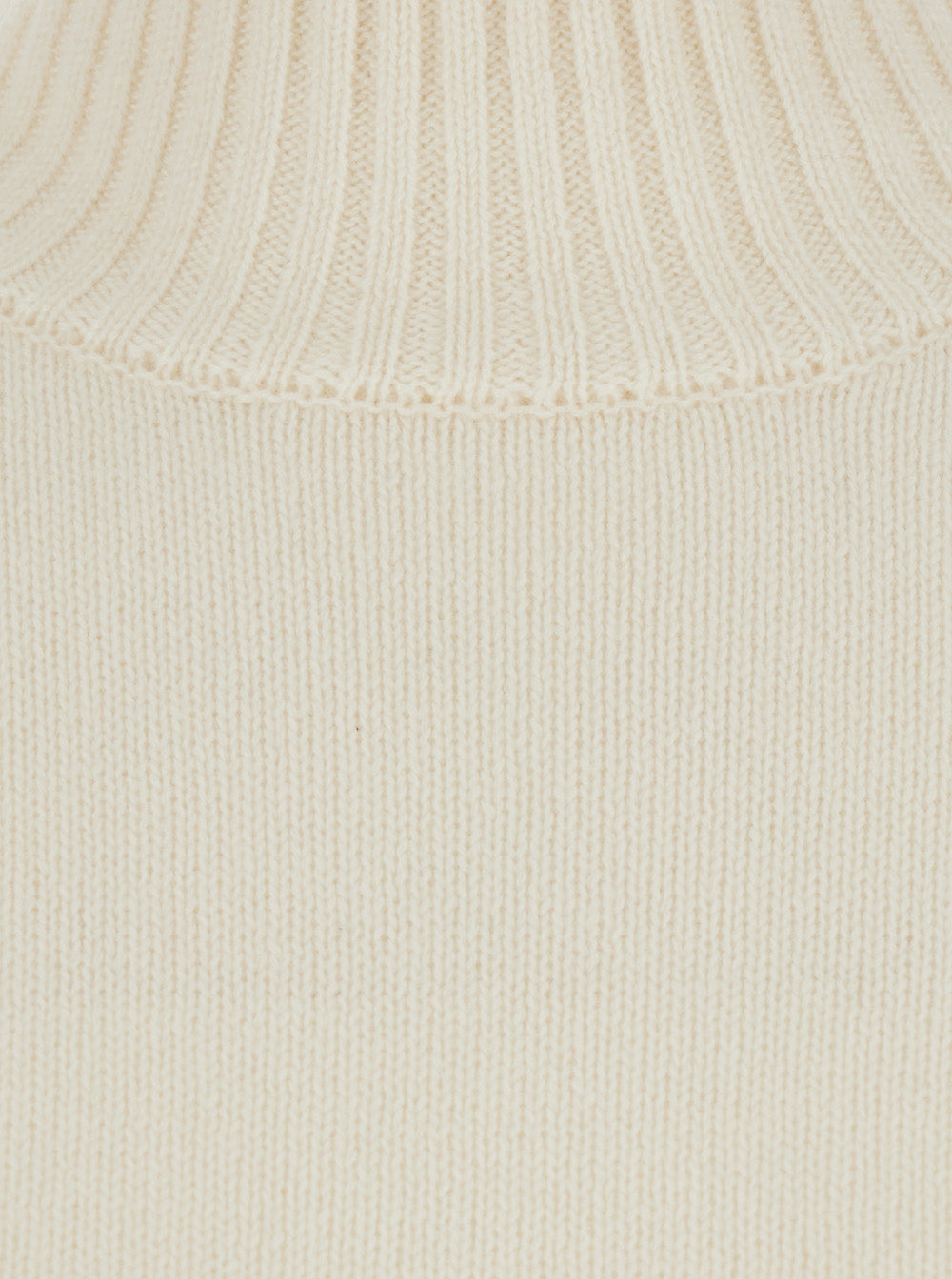 Leplain Women White Sweater With Mock Neck And Dropped Shoulders In Cashmere For Women LEPLAIN