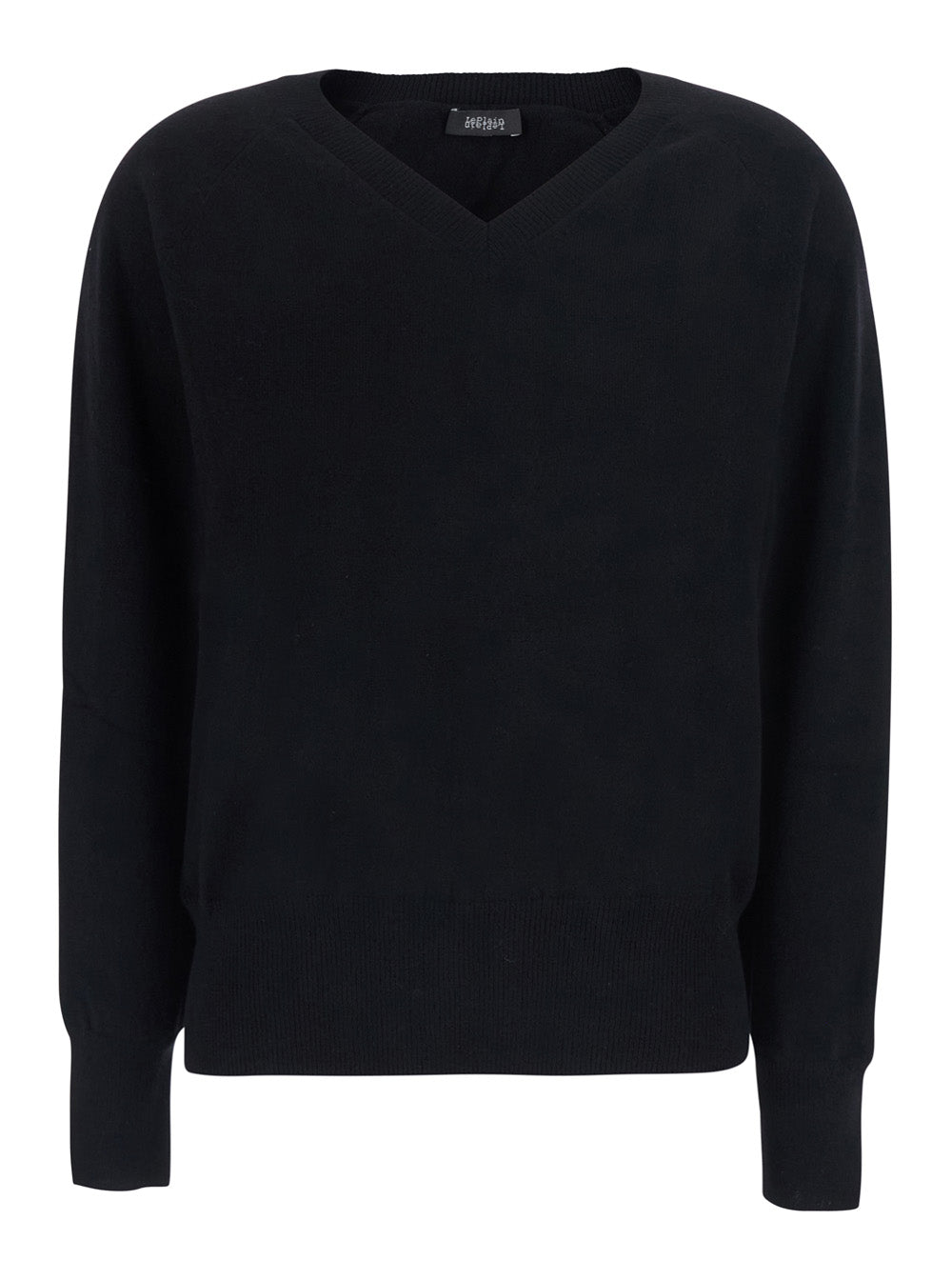 Leplain Women Black Sweater With V Neck In Cashmere For Women LEPLAIN