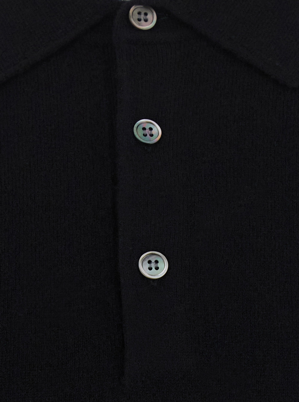 Leplain Men Black Sweater With Polo Style Collar And Long Sleeves In Wool Blend For Men LEPLAIN