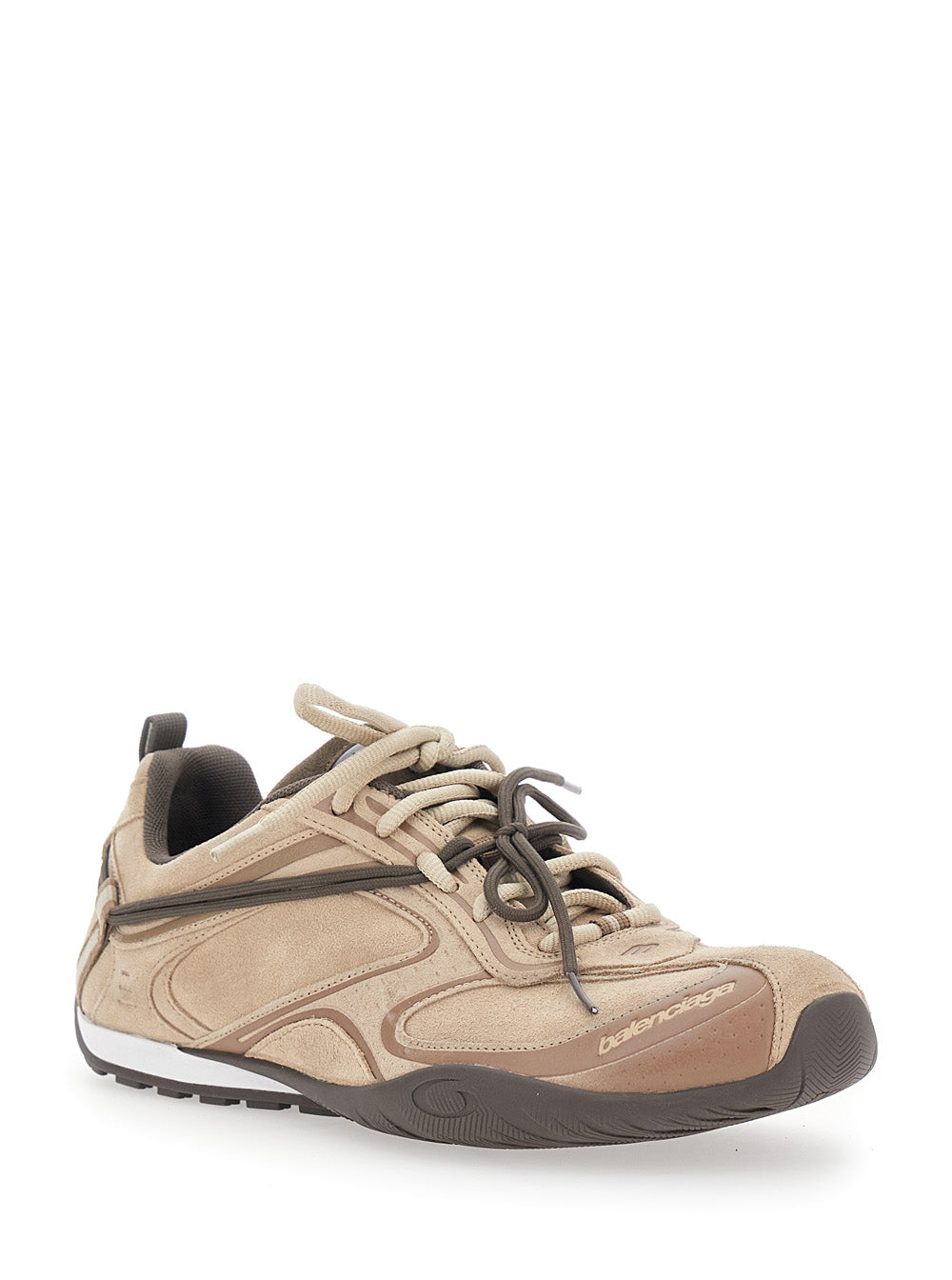 Balenciaga Men 'Radar' Beige Low Top Sneakers With Logo Patch On The Tongue In Leather For Men BALENCIAGA