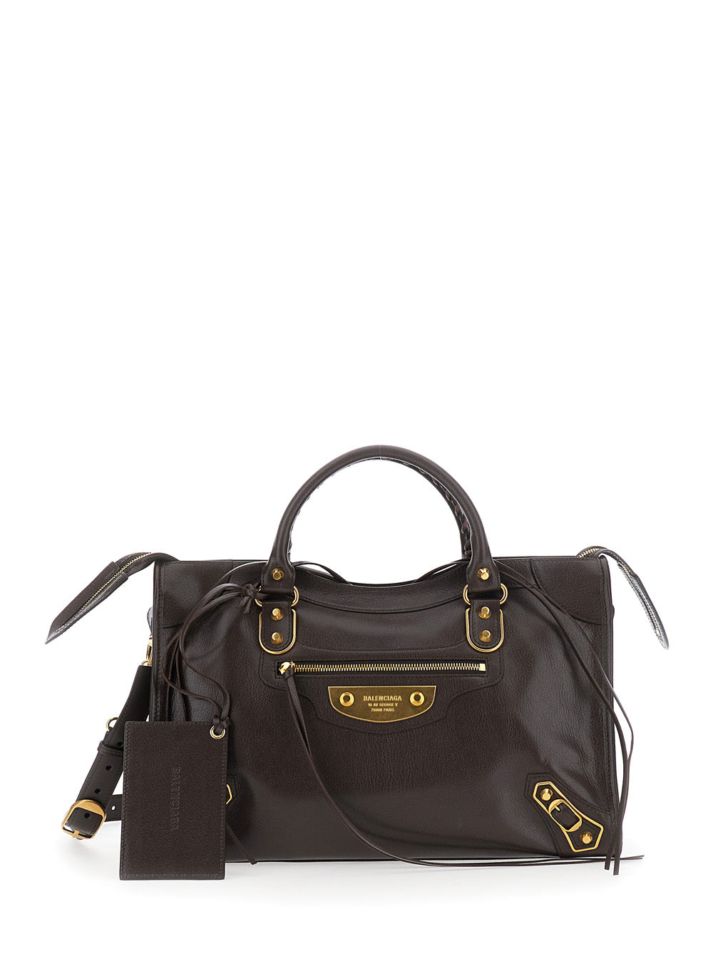 Balenciaga Women ' Le City Uptown' Brown Handbag With Adjustable And Detachable Shoulder Strap And Detachable Mirror In Leather For Women BALENCIAGA