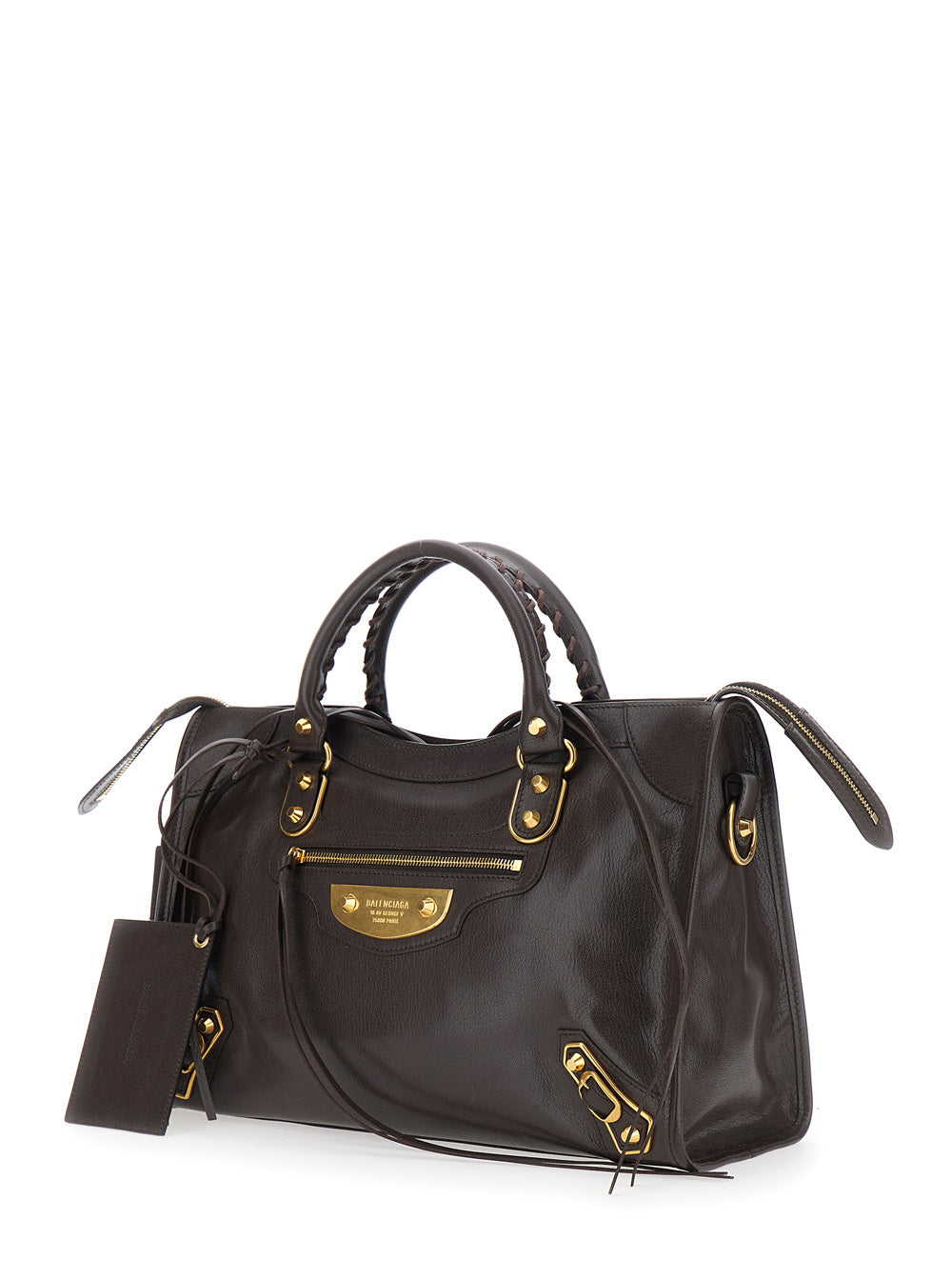 Balenciaga Women ' Le City Uptown' Brown Handbag With Adjustable And Detachable Shoulder Strap And Detachable Mirror In Leather For Women BALENCIAGA