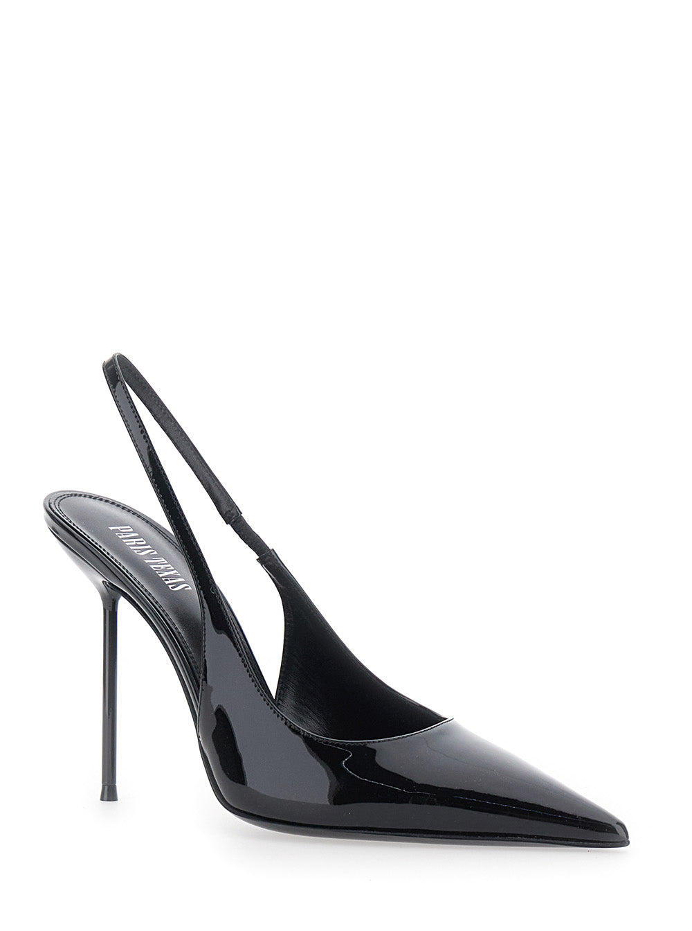 Paris Texas Women 'Lidia' Black Slingback Pumps With High Stiletto Heel And Elasticized Strap In Patent Leather For Women PARIS TEXAS