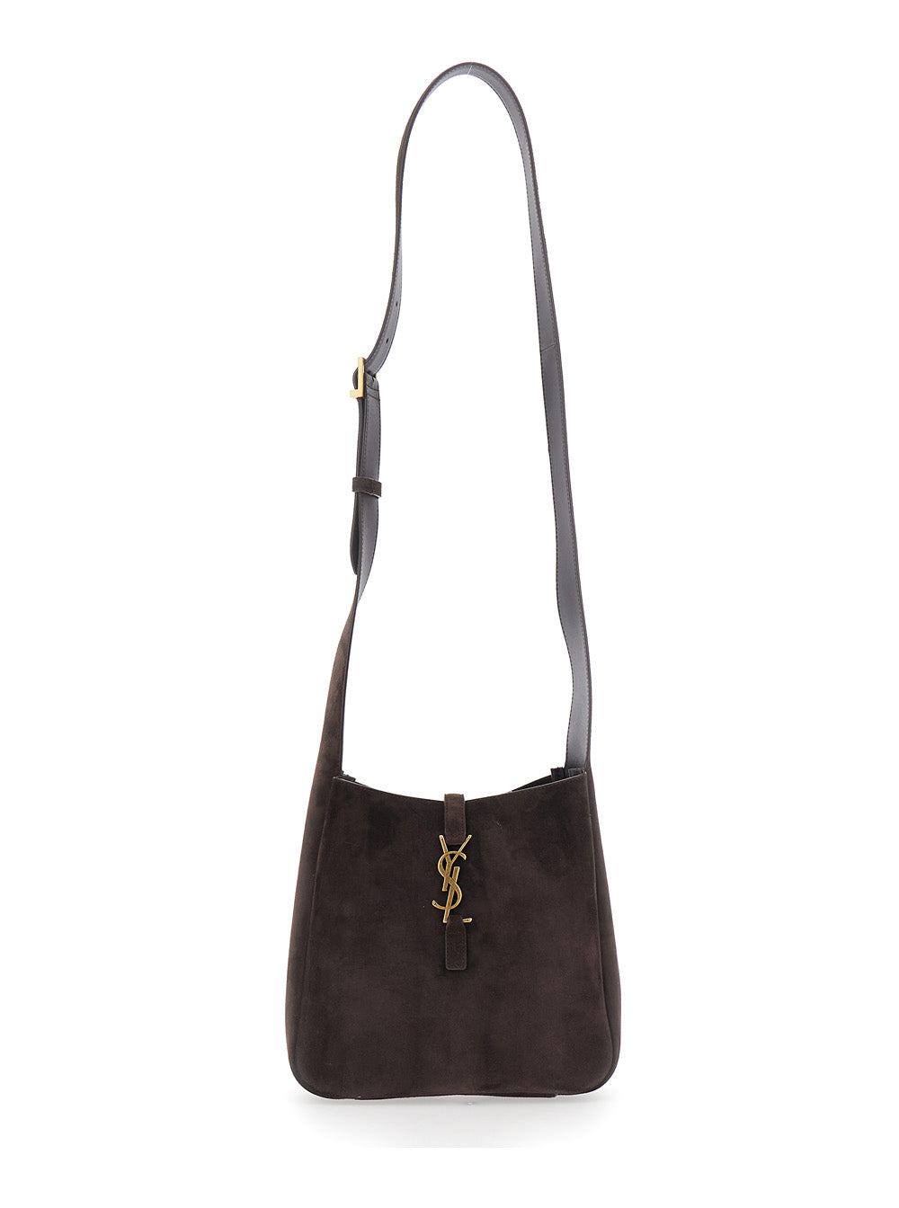 Saint Laurent Women 'Le 5 A 7'Brown Crossbody Bag With Cassandre Closure On The Front In Suede For Women SAINT LAURENT