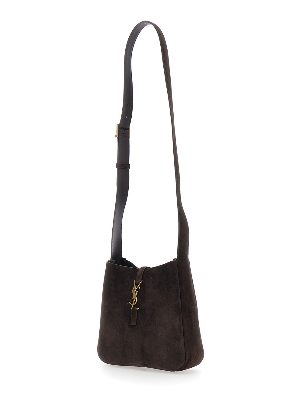 Saint Laurent Women 'Le 5 A 7'Brown Crossbody Bag With Cassandre Closure On The Front In Suede For Women SAINT LAURENT