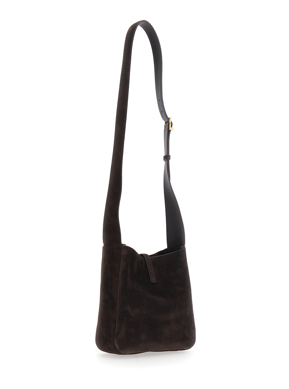 Saint Laurent Women 'Le 5 A 7'Brown Crossbody Bag With Cassandre Closure On The Front In Suede For Women SAINT LAURENT