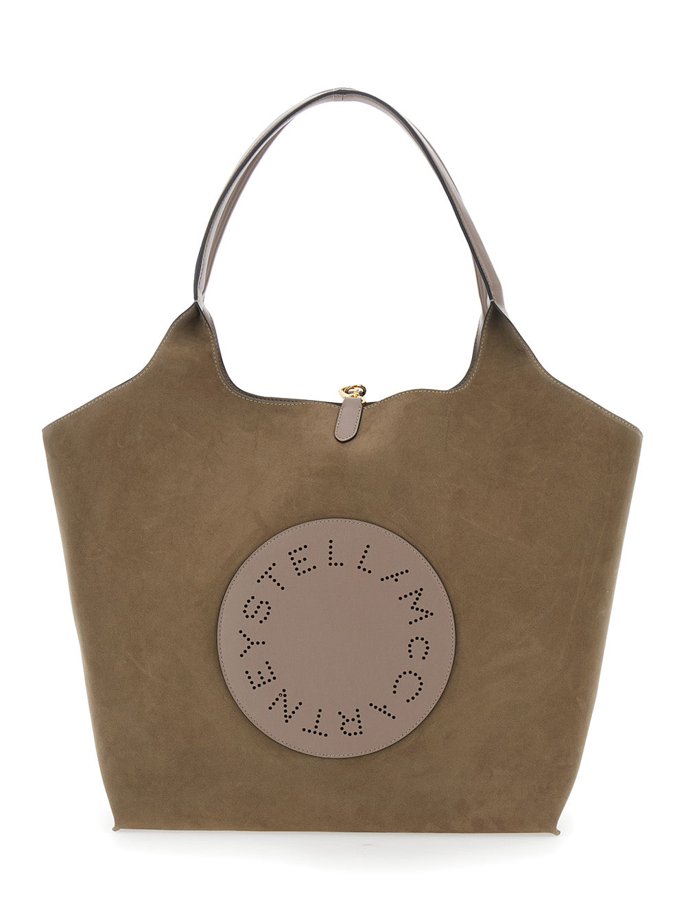 Stella Mccartney Women Beige Reversible Shoulder Bag With Maxi Logo On The Front In Ecosuede For Women STELLA MCCARTNEY