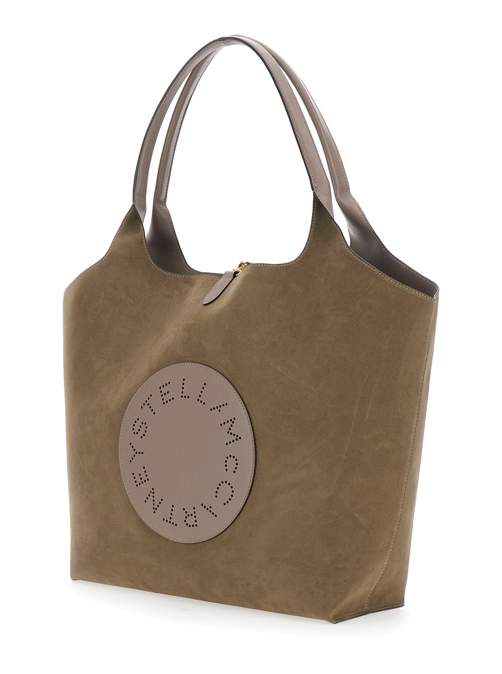 Stella Mccartney Women Beige Reversible Shoulder Bag With Maxi Logo On The Front In Ecosuede For Women STELLA MCCARTNEY