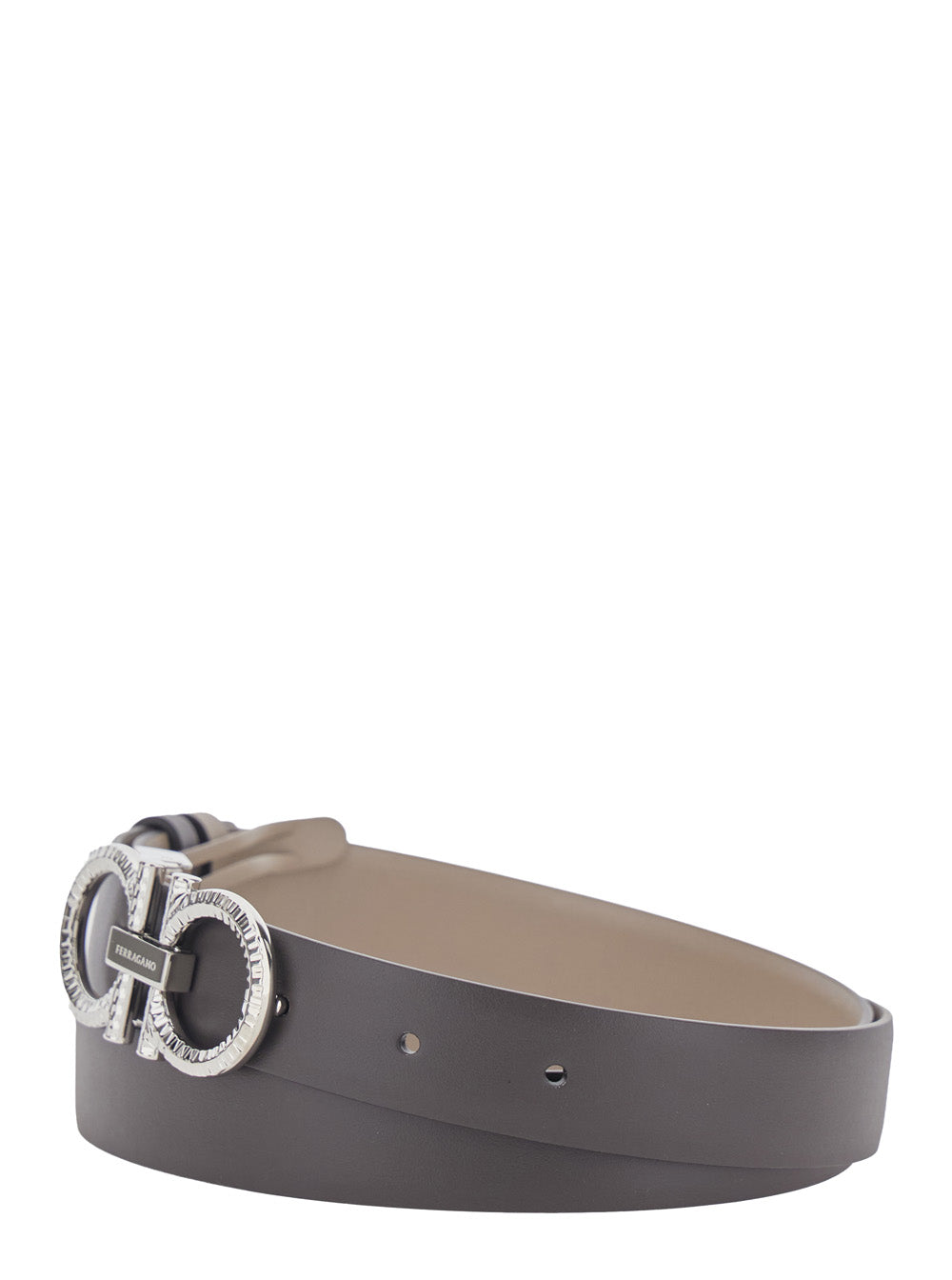 Ferragamo Women Brown Belt With Metal Gancini Buckle And Reversible Design In Leather Women FERRAGAMO