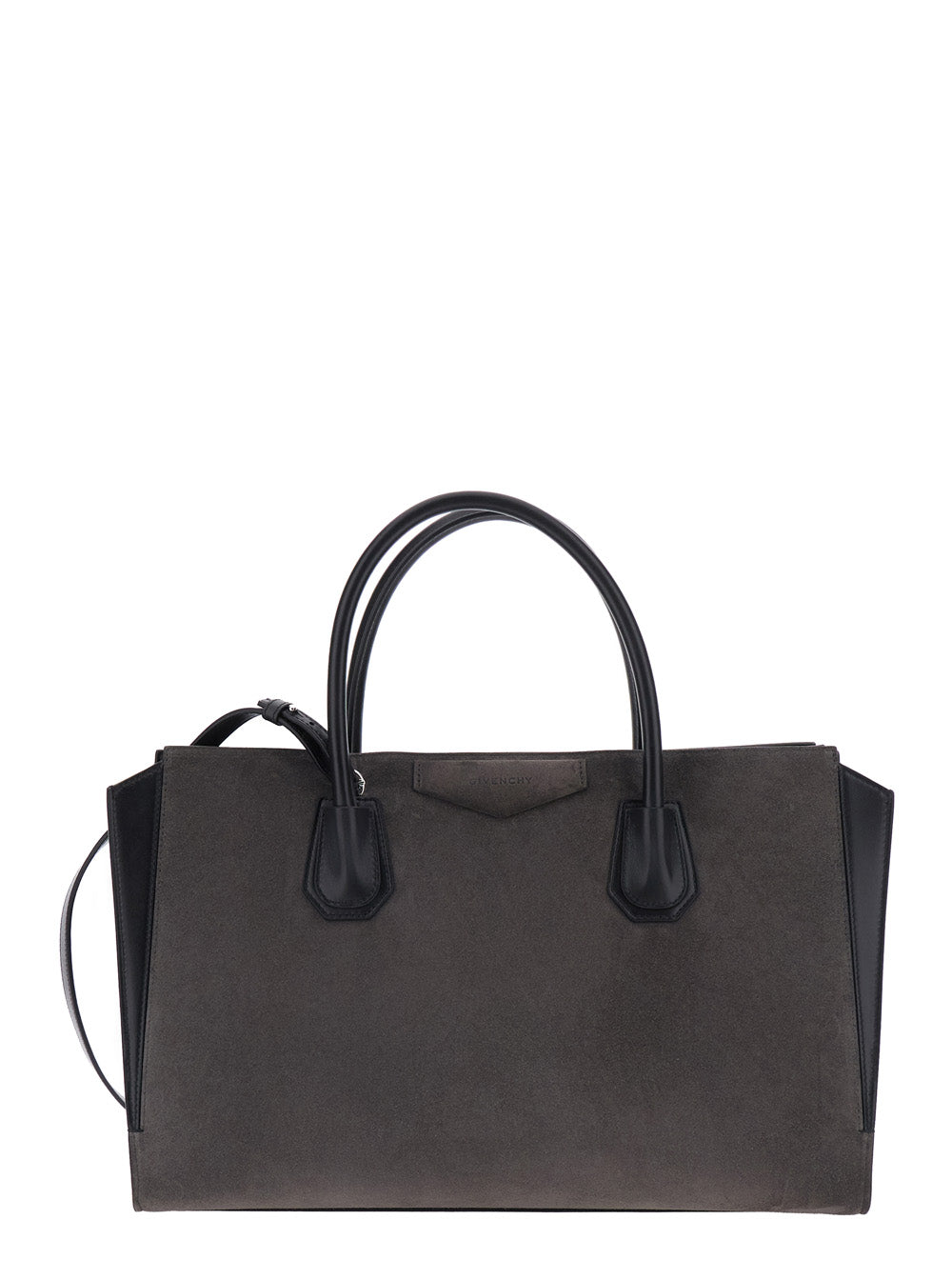 Givenchy Women 'Catchall Antigona Small' Grey Handbag With Logo Lettering On The Front In Suede For Women GIVENCHY
