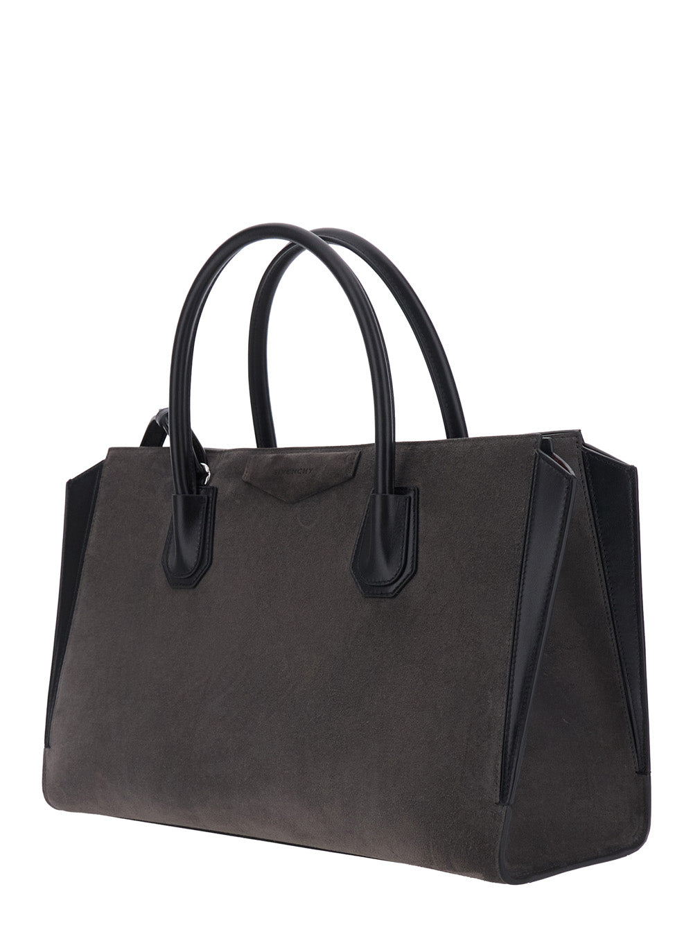 Givenchy Women 'Catchall Antigona Small' Grey Handbag With Logo Lettering On The Front In Suede For Women GIVENCHY